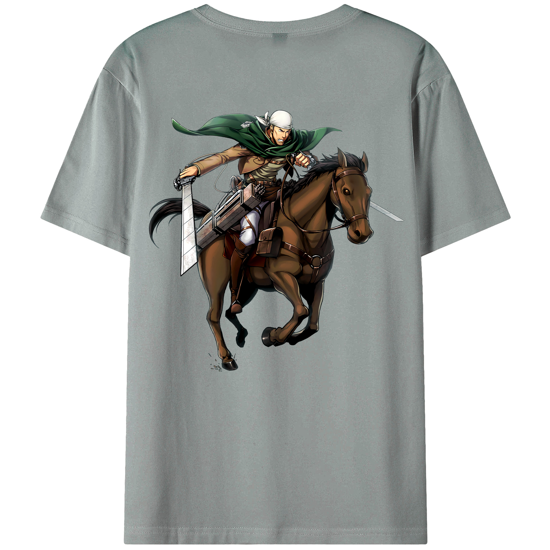（画像用） 進撃の巨人 Attack on Titan 綿100％ メンズ半袖Tシャツ（バックプリント） 通気性
